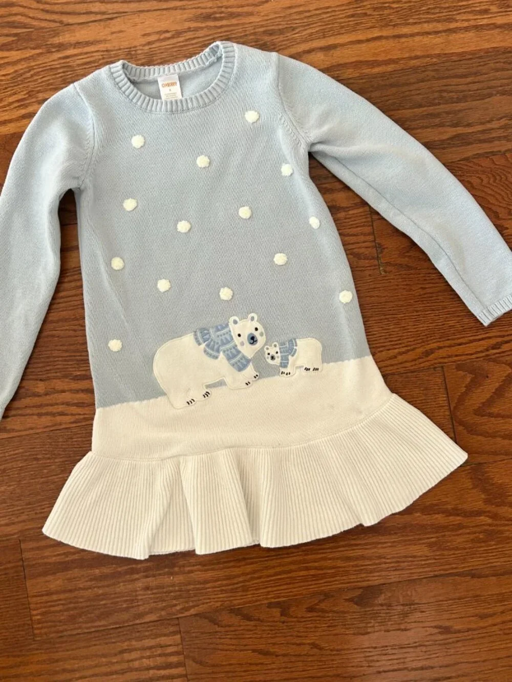Gymboree Girls' Polar Bear Peplum Sweater Dress Size 8